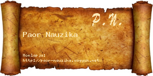 Paor Nauzika névjegykártya